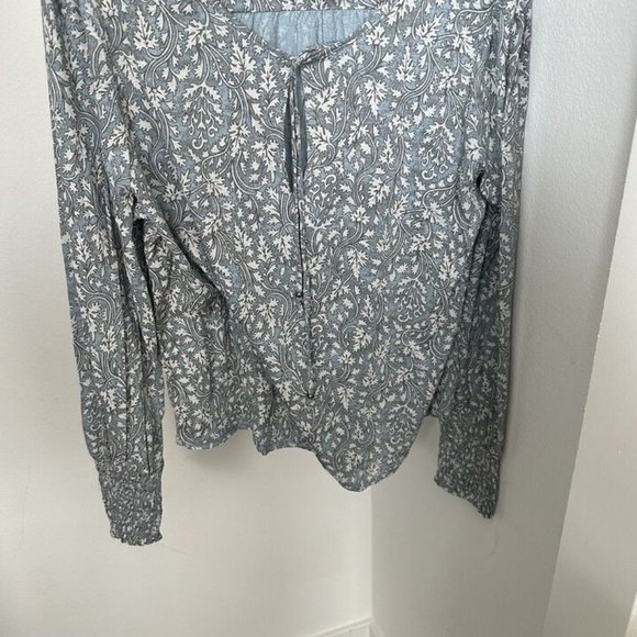 Lucky Brand womens large top blouse Blue MSRP $69.50 7wp6921T - Picture 7 of 12